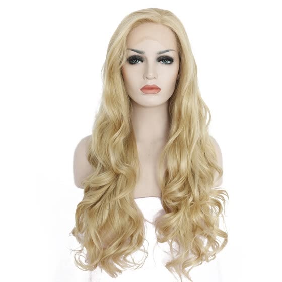 Shop Anogol Golden Blonde Long Body Wavy Handmade Peruca Laco Sintetico Heat Resistant Natural Hair Wigs Synthetic Lace Front Wig Online From Best Lace Front Wigs On Jd Com Global Site Joybuy Com