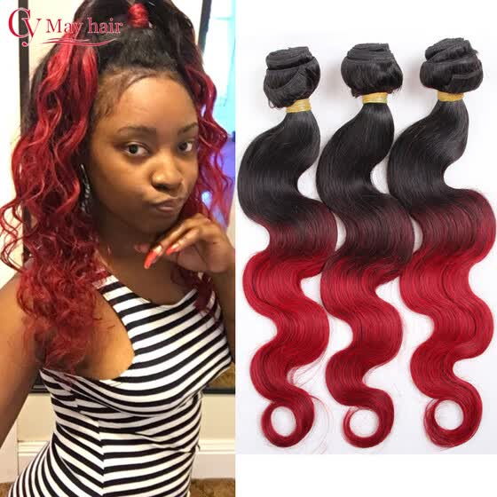 Shop Grade 8a Red Wine Ombre Peruvian Virgin Hair Bundles 3 Pcs