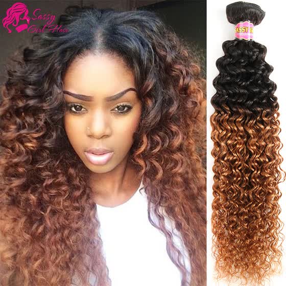 Shop Sassy Girl Hair Ombre Brazilian Kinky Curly Weave Human Hair