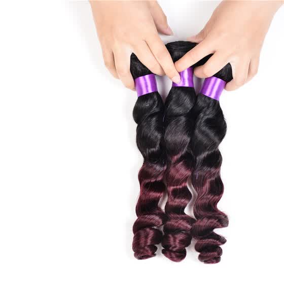 Shop Ombre Brazilian Hair Brazilian Loose Wave 5 Bundles Wet And