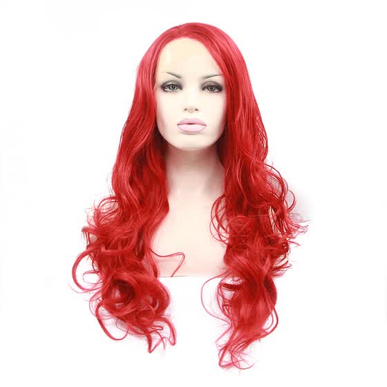 Shop Anogol Handmade Long Wavy Red Peruca Laco Sintetico Heat