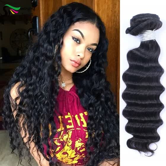 Shop 9a 4 Pcs Human Hair Bundles Deep Wave Brazilian Virgin Human