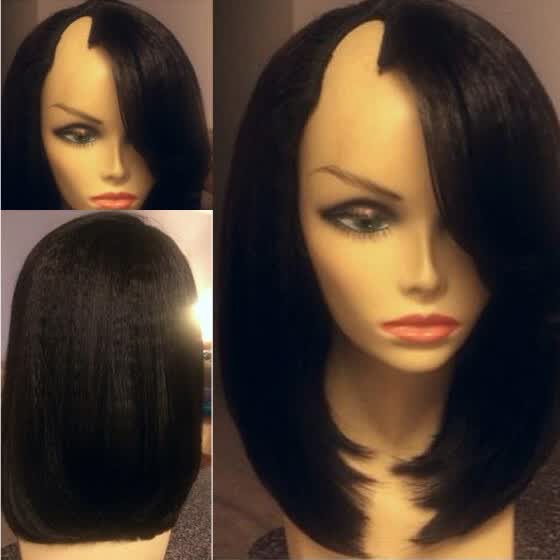 Shop 8a Virgin Brazilian Short U Part Human Hair Wig Italian Yaki