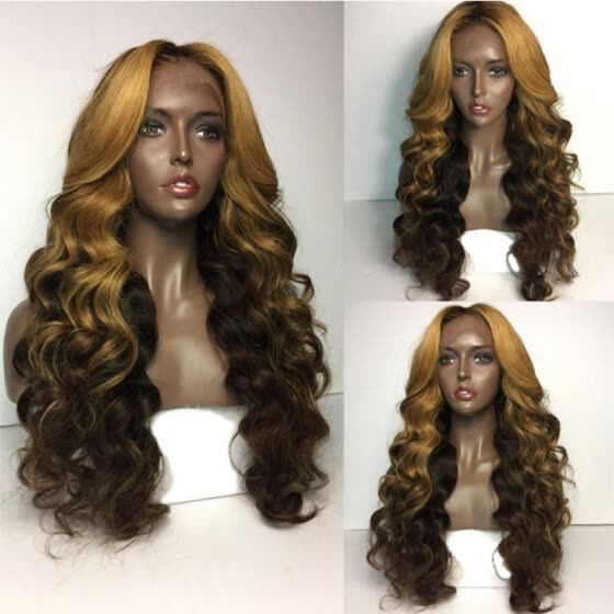 Shop Brazilian Body Wave Full Lace Wigs Ombre Blonde Brown