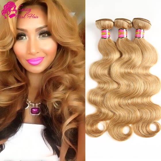 Shop Brazilian Virgin Hair Body Waves 3 Bundles 27 Honey Blonde