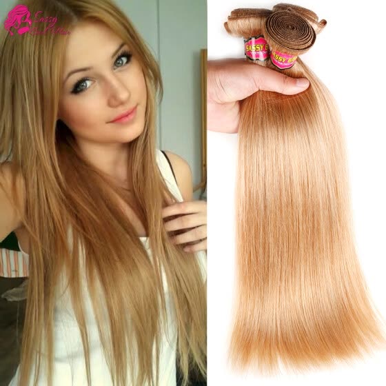 Shop Straight Honey Blonde Brazilian Hair Weave Bundles Human Hair
