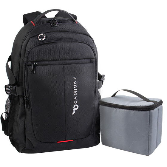 Cooralledtooere Folding Camera Computer Backpack Color : Gray 15.6-inch Laptop Bag Outdoor Anti-Theft Waterproof Digital Camera Bag