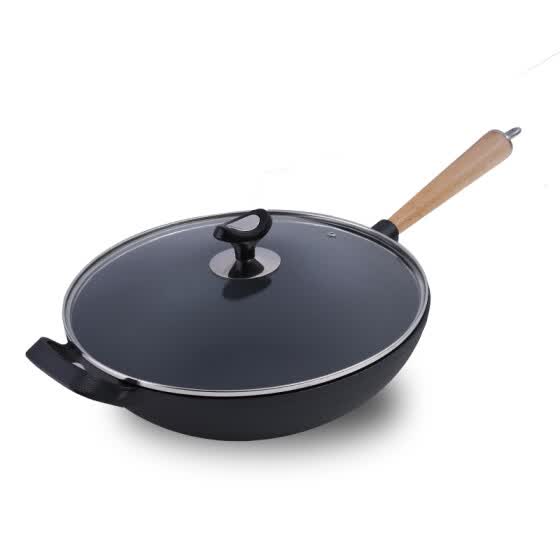 Shop Yi Luxuries 30cm Casting Iron Pan Apply To Fire And Induction