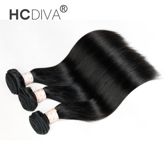 Shop Hcdiva Hair Peruvian Straight Hair Weave 3 Bundles 100 Human