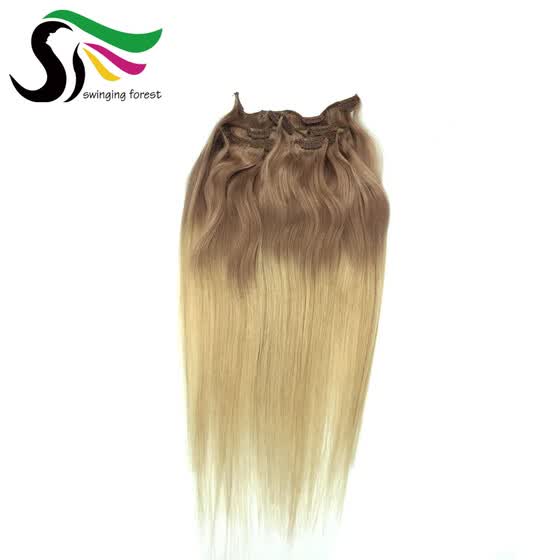 Shop Sf 9a Grade Clip In Human Hair Extensions 7pcs Lot Ombre