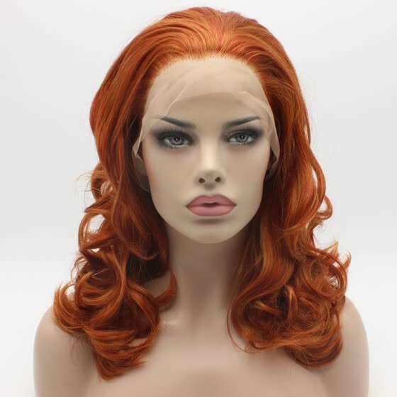 Shop Iwona Hair Wavy Shoulder Length Two Tone Blonde Red Mix Wig