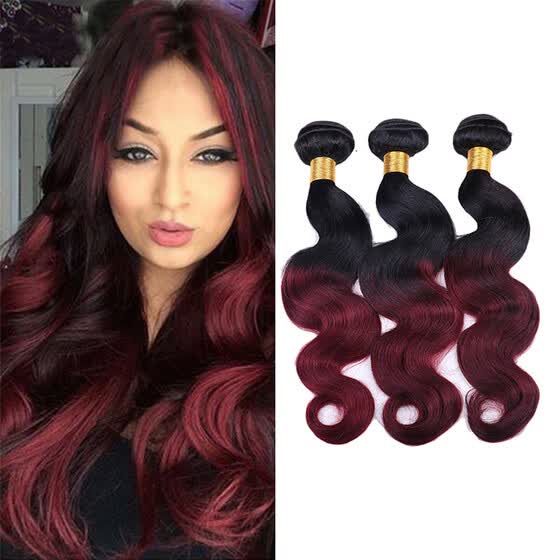Shop Body Wave Ombre Brazilian Hair 3 Bundles Two Tones 1b 99j
