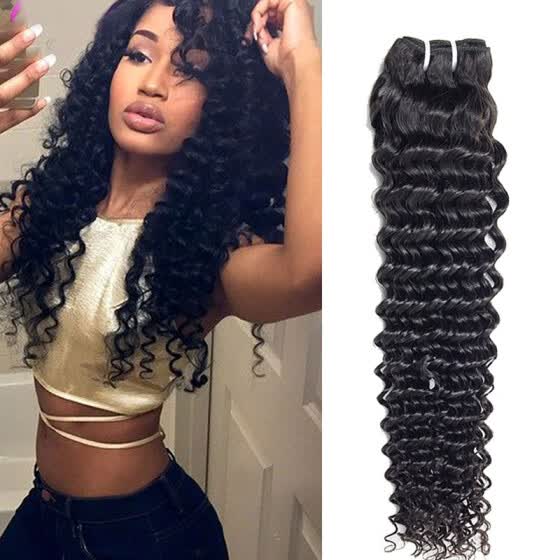 Shop Indian Deep Wave Hair Weave Bundles 4 Pcs Lot 7a Unprocessed