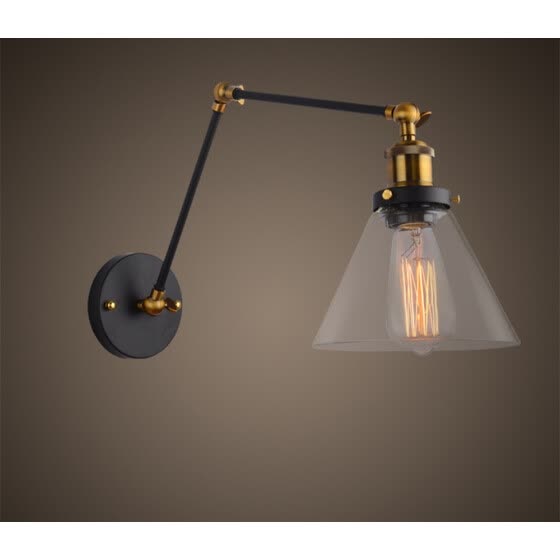 Bokt Wall Lights Glass Mounted Lamp Fixture Indsutrial Inspired Edison Studio Study Swing Arm Funnel Shade From Best Ceiling On Jd Com Global Site Joy - Wall Mounted Swing Arm Lamp Australia