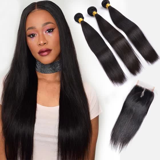 Shop Hair Weaves With Closure Indian Peruvian Malaysian Brazilian