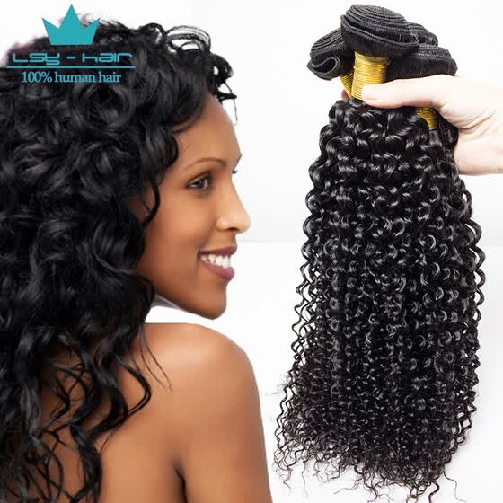 Shop Human Hair 3 Bundles Curly Malaysian Virgin Hair Weave