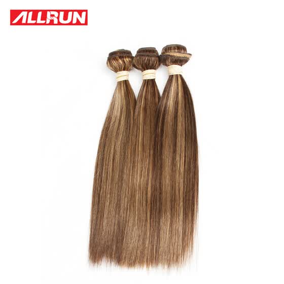 Shop Allrun Brazilian Virgin Hair Straight P4 27 Piano Mixed Color