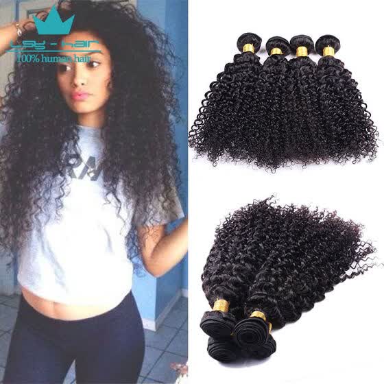 Shop Afro Kinky Curly Hair 3 Bundles Brazilian Virgin Hair Curly