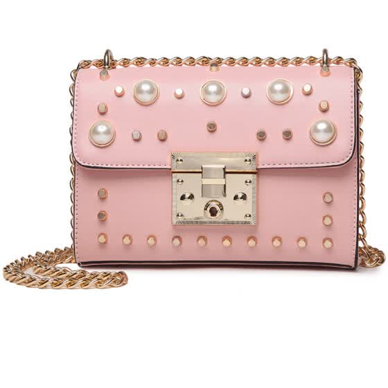 Shop Deer Love Small Square Package New Pearl Rivet Chain Fashion Cute Shoulder Messenger Bag Le17632 Gold And Silver Color Online From Best Crossbody Bags On Jd Com Global Site Joybuy Com