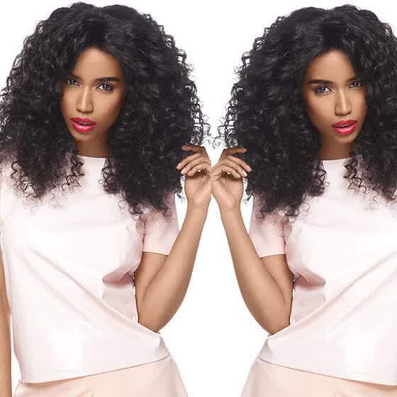 Shop Malaysian Curly Virgin Hair 4pcs 100g Bundle Natural Black