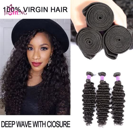 Shop Sq Hair 3 Bundles Malaysian Virgin Hair Deep Wave Hair