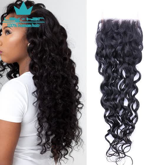 Shop Indian Wet And Wavy Hair Closure 4 4 Free Middle 3 Part Lace