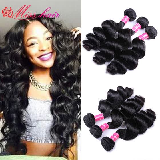 Shop 3 Bundles Indian Loose Wave Virgin Hair Bundle Deals Indian
