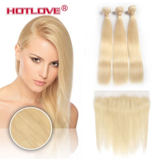 Shop Brazilian Virgin Hair 613 Blonde Straight Human Hair Weave 3