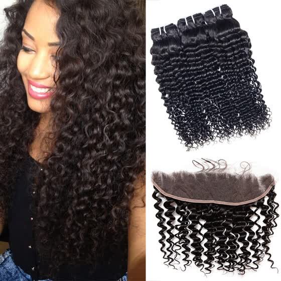 Shop 3 Bundles With Lace Frontal Closure 13x4 Cheap Malaysian