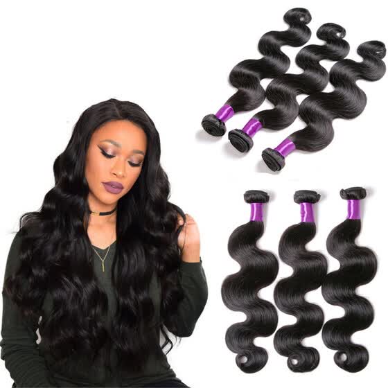 Shop 8a Indian Virgin Human Hair Wave Body Wave Hair Weaving 1 To