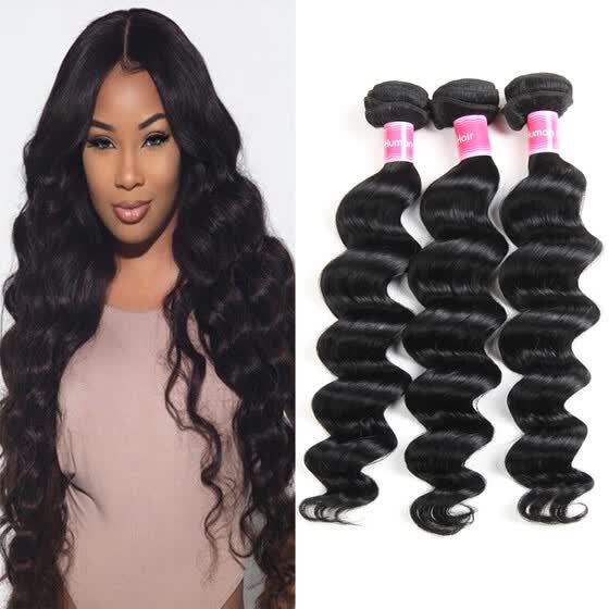 Shop Fine Plus Unprocessed Loose Wave Bundles 7a Peruvian Virgin
