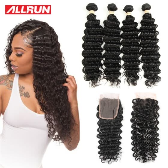 Shop 7a Grade Brazilian Hair Weave Bundles Deep Wave Brazilian