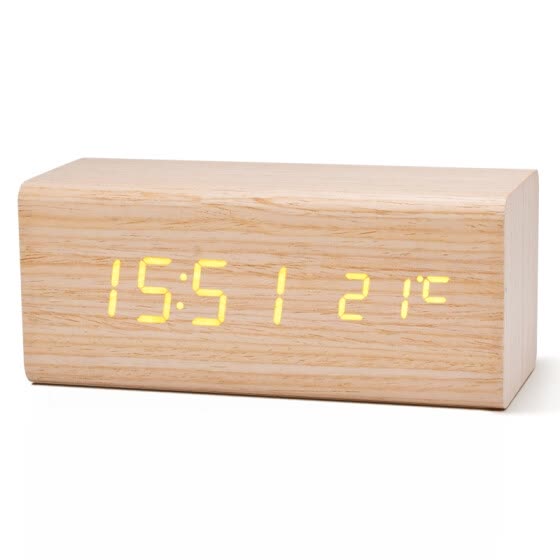 Shop Alarm Clock Student Sound Control Led Usb Solid Wood Desk