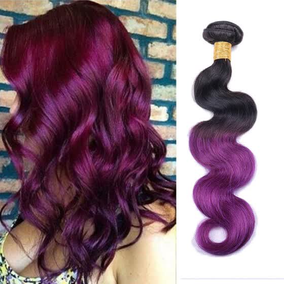 Shop Body Wave Ombre Brazilian Hair 3 Bundles Two Tones 1b Violet