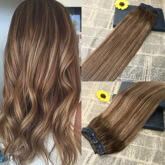 Shop 5 Clips One Piece Clip In Human Hair Extensions With Lace