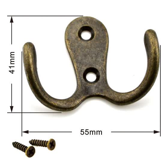 5 Pcs Bronze Tone Vintage Style Wall Mounted Double Hook 5 Pcs Bronze Tone Vintage Style Wall Mounted Double Hook Hangers For Hanging Towel Clothes