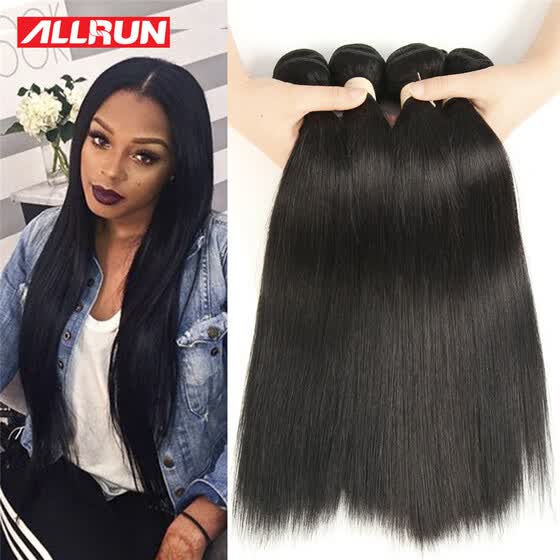 Shop Allrun Peruvian Virgin Straight Hair Weaves Soft Human Hair