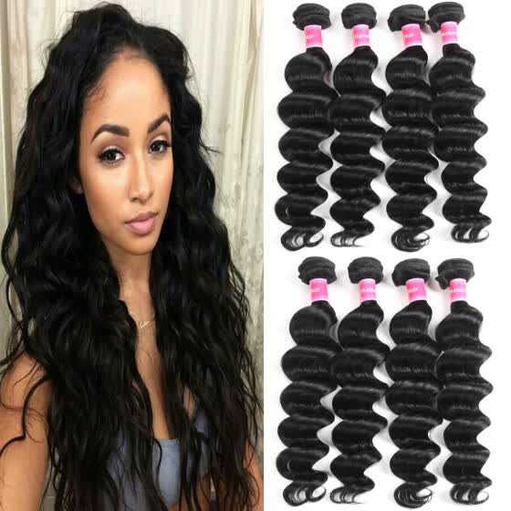 Shop Fine Plus Brazilian Virgin Hair Loose Wave 4 Bundles 100