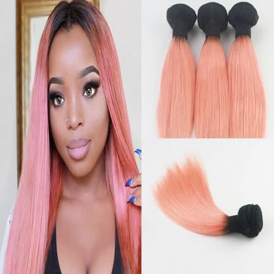 Shop Hot New Hair Ombre Color T1b Pink 3pcs Lot Brazilian Virgin