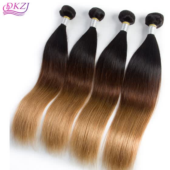 Shop Qdkzj Seven Ombre Brazilian Hair Straight 1 Bundle 3 Tone 1b
