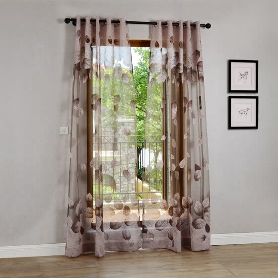 Shop Leaves Burnout Purple Tulle Curtains For Living Room