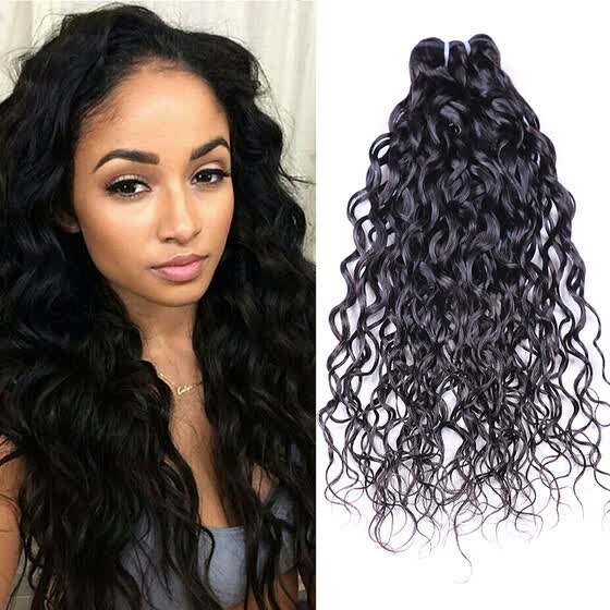 Shop Peruvian Natural Wave Hair 3 Bundles Lot Wet And Wavy