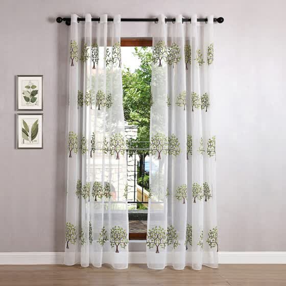 Shop New Christmas Lucky Tree Curtains For Living Room Embroidered Voile Tulle Modern Sheer Curtains For Kitchen Yarn For Knitting Online From Best Curtains Window Treatments On Jd Com Global Site