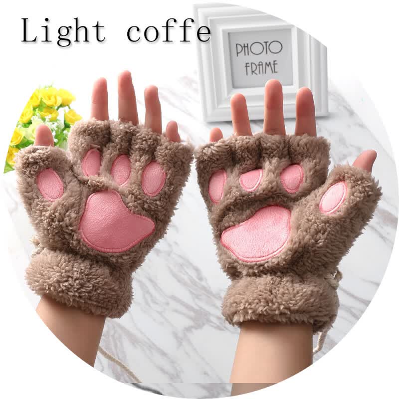 fluffy fingerless gloves