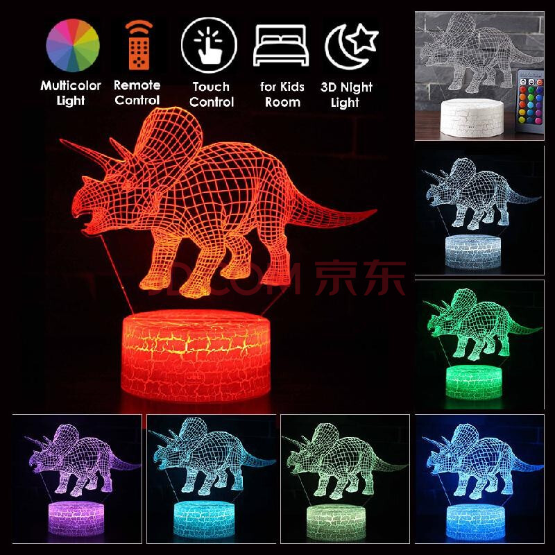Lamp Unicorn 3d Led Night Light Multi Color With Remote