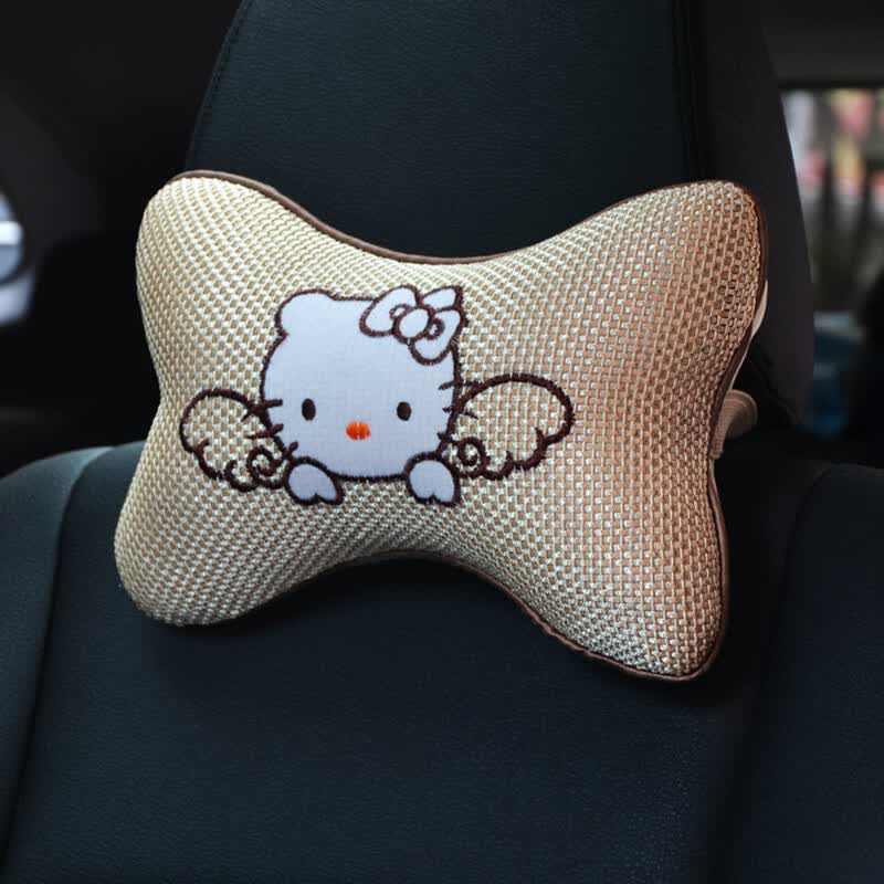 Shop Hua Decorative Car Headrest Cartoon Breathable Ice Silk Neck