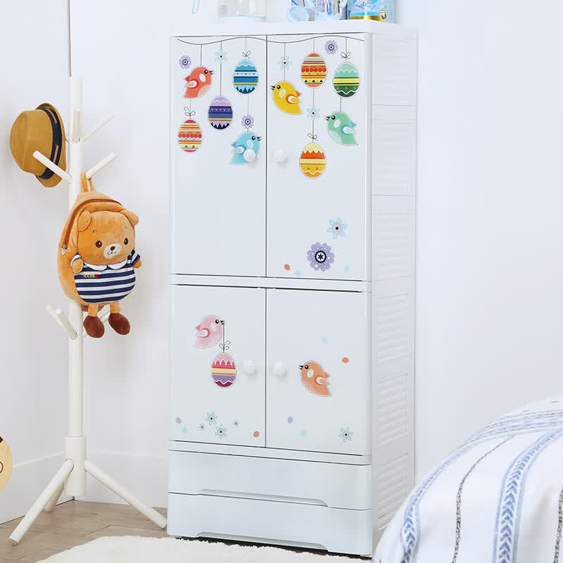 Shop Also Elegant Drawer Plastic Storage Cabinet Cartoon Storage Cabinet Finishing Cabinet Children S Wardrobe 3 Layer High Hanging Clothes 2 Layers Of High Compartment 2 Drawers Online From Best Home