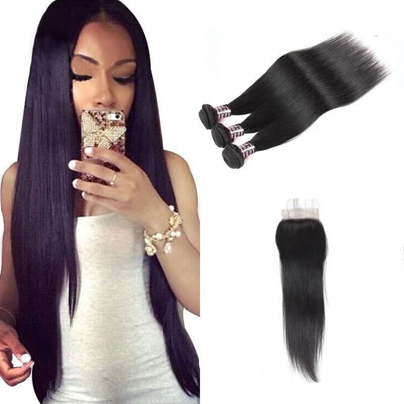 Shop Ishow Cheap 7a Malaysian Straight Hair With Closure Malaysian