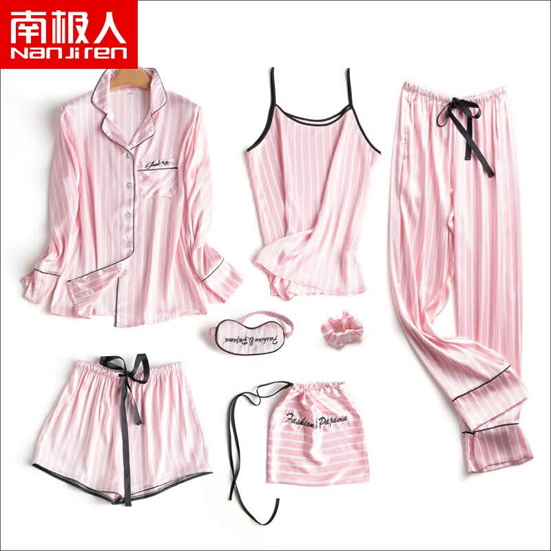 pink striped silk pajamas