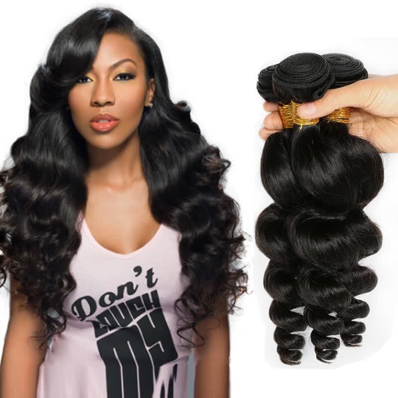 Shop Brazilian Human Hair Bundles Loose Wave 3pcs Lot 8 28 100
